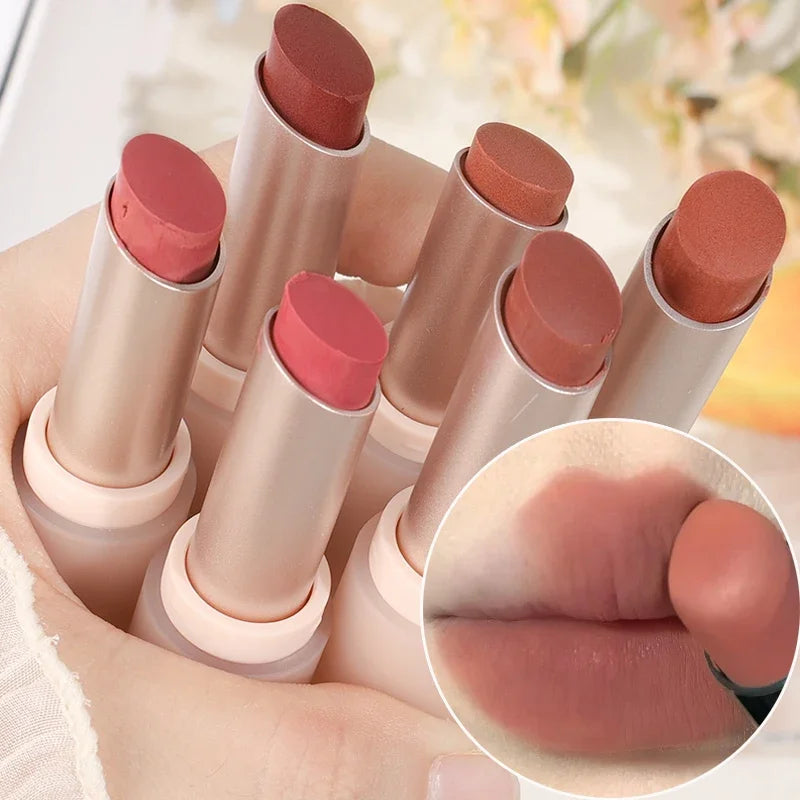 Matte Misty Lipstick – 6 Shades, Waterproof, Non-Sticky, Long-Lasting Velvet Nude Lip Tint