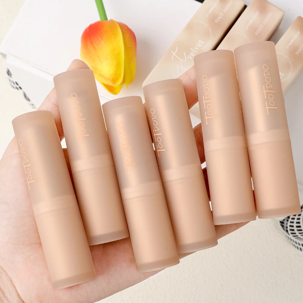 Matte Misty Lipstick – 6 Shades, Waterproof, Non-Sticky, Long-Lasting Velvet Nude Lip Tint