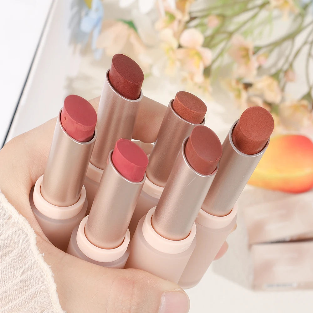 Matte Misty Lipstick – 6 Shades, Waterproof, Non-Sticky, Long-Lasting Velvet Nude Lip Tint