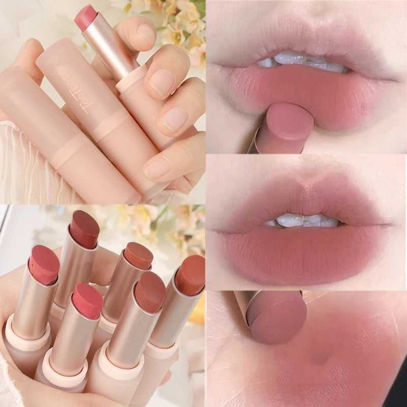 Matte Misty Lipstick – 6 Shades, Waterproof, Non-Sticky, Long-Lasting Velvet Nude Lip Tint