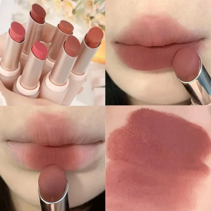 Matte Misty Lipstick – 6 Shades, Waterproof, Non-Sticky, Long-Lasting Velvet Nude Lip Tint